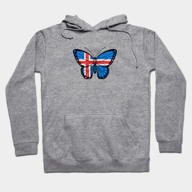 Icelandic Flag Butterfly Hoodie by jeffbartels